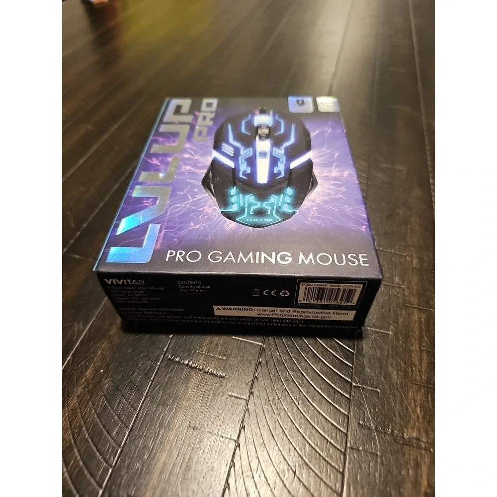 Vivitar LVLUP Pro Gaming‎ Mouse Ergonomic Design Adjustable DPI New SEALED